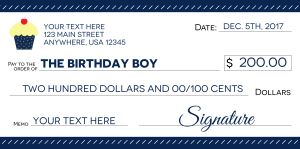 Giant Check Birthday Boy