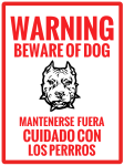 Warning Beware of Dog - Mantenerse Fuera Cuidado Con Los Perros